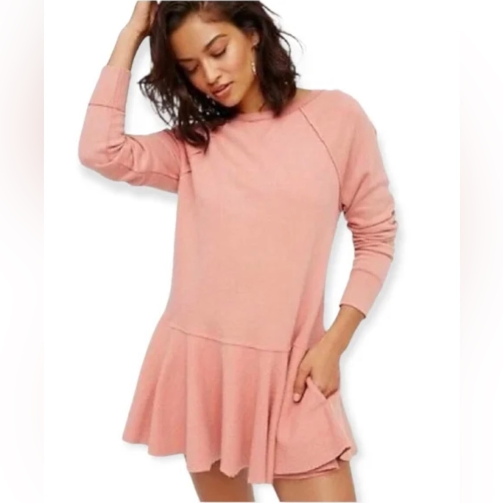 Free People Sweatshirt Peplum/Drop-Waist Dress